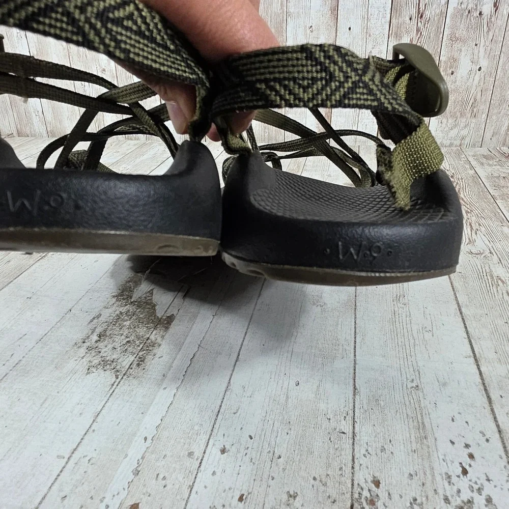Chaco Z/Cloud 2 Womens Sandal Size 9 Olive Green Black Double Strap Toe Loop